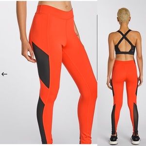 Mesh Side Panel Legging - Cherry